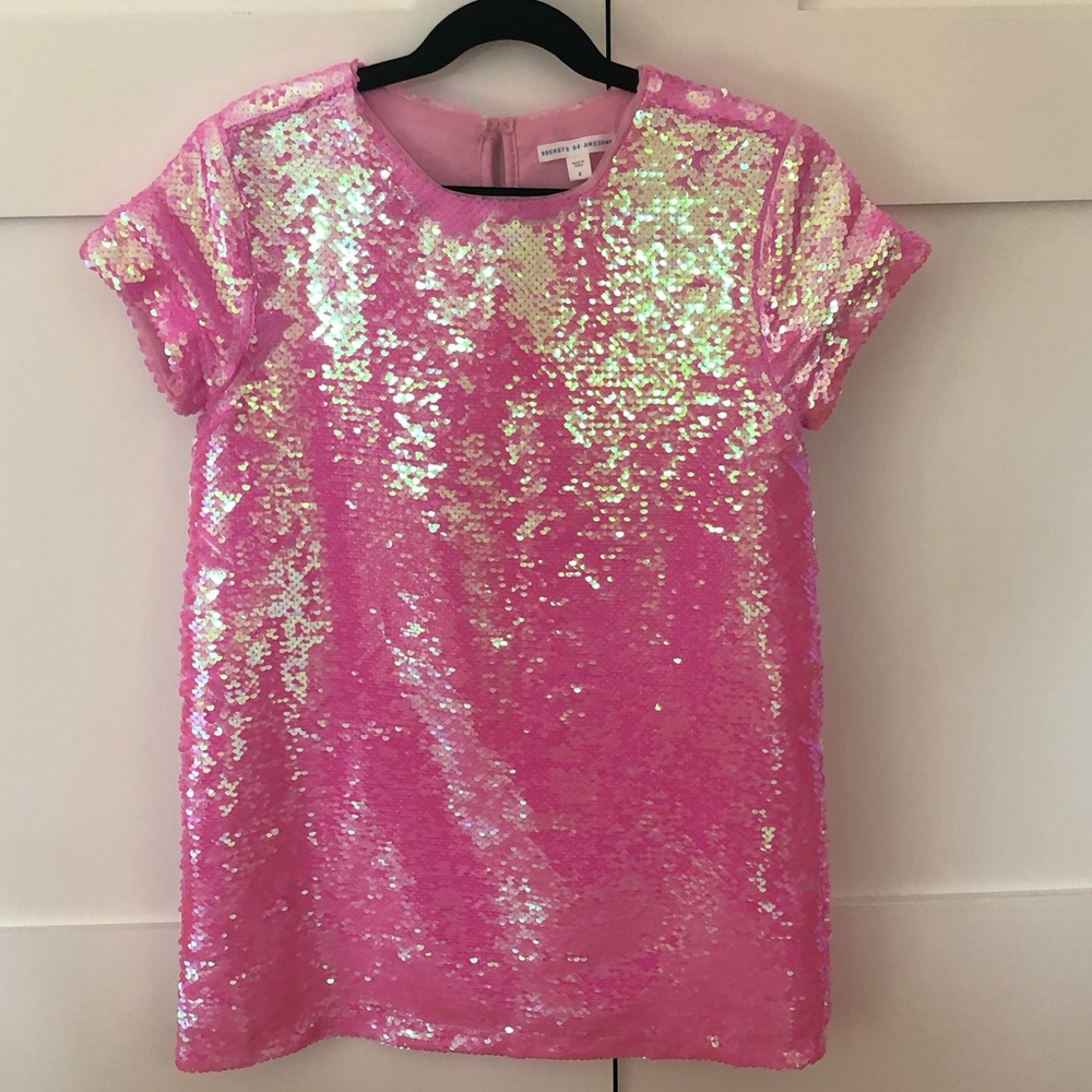 Pink sequin girls dress from Rockets of Awesome